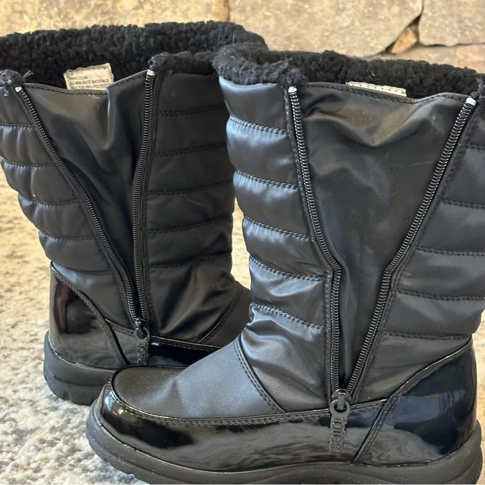 Totes Kids Girl’s Winter Snow Boots Water Proof Black/Pink SZ 3